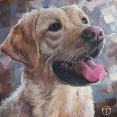 Malarstwo zatytułowany „Labrador #6” autorstwa Olia Tomkova, Oryginalna praca, Akryl