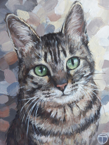 Painting titled "Cat 13" by Olia Tomkova, Original Artwork, Acrylic