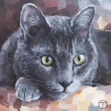 Peinture intitulée "Cat 14" par Olia Tomkova, Œuvre d'art originale, Acrylique