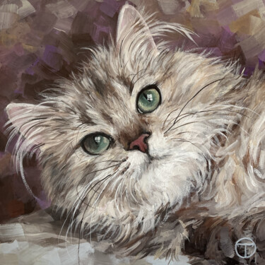 Pittura intitolato "Cat 17" da Olia Tomkova, Opera d'arte originale, Acrilico