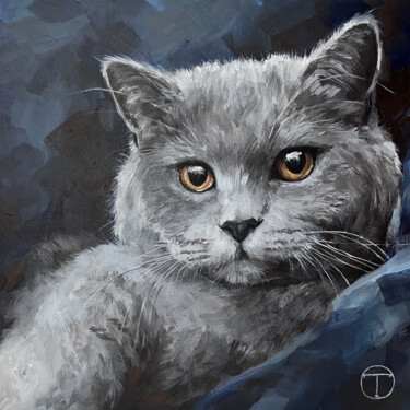 제목이 "Cat 19"인 미술작품 Olia Tomkova로, 원작, 아크릴