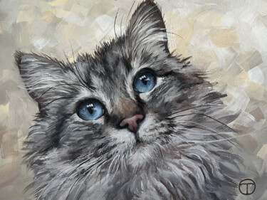 Peinture intitulée "Cat 20" par Olia Tomkova, Œuvre d'art originale, Acrylique