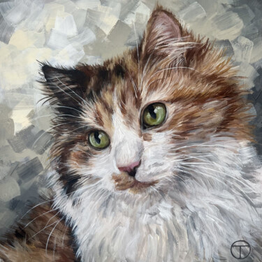 Peinture intitulée "Cat 21" par Olia Tomkova, Œuvre d'art originale, Acrylique