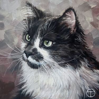Pittura intitolato "Cat 23" da Olia Tomkova, Opera d'arte originale, Acrilico