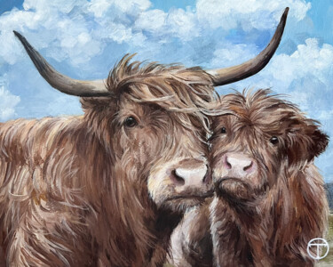 "Cows 3" başlıklı Tablo Olia Tomkova tarafından, Orijinal sanat, Akrilik