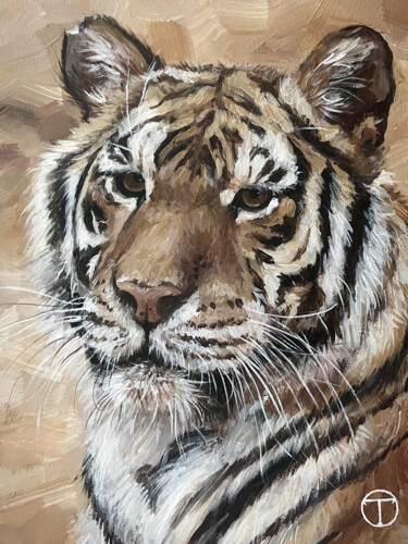 Pittura intitolato "Tiger 3" da Olia Tomkova, Opera d'arte originale, Acrilico