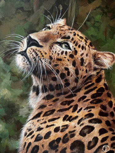 Painting titled "Leopard" by Olia Tomkova, Original Artwork, Acrylic