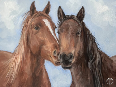 Malerei mit dem Titel "Horses #7" von Olia Tomkova, Original-Kunstwerk, Acryl