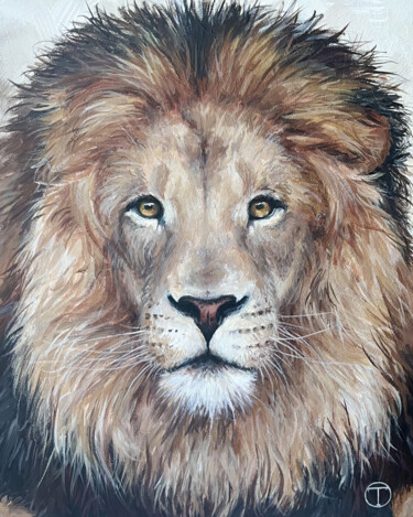 Peinture intitulée "Lion 3" par Olia Tomkova, Œuvre d'art originale, Acrylique