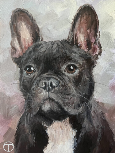Painting titled "French bulldog 14" by Olia Tomkova, Original Artwork, Acrylic