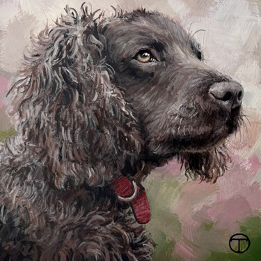 Painting titled "Spaniel 5" by Olia Tomkova, Original Artwork, Acrylic