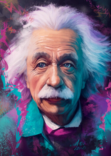 数字艺术 标题为“Einstein's Quantum…” 由Oliver, 原创艺术品, 数字打印
