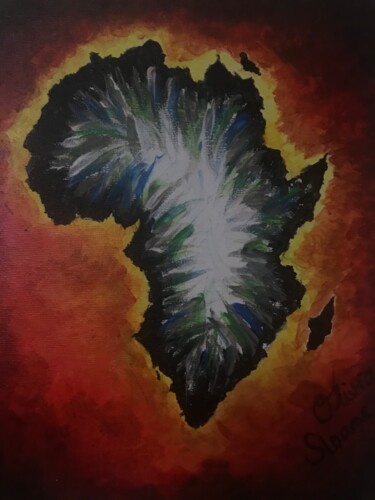 Malarstwo zatytułowany „Feu d'Afrique” autorstwa Olivia Emélia J Sloane, Oryginalna praca, Akryl