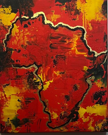 제목이 "Diamant d’Afrique"인 미술작품 Olivia Emélia J Sloane로, 원작, 아크릴 나무 들것 프레임에 장착됨