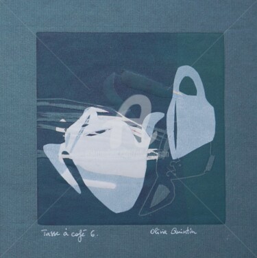 Gravures & estampes intitulée "Tasse à café 6" par Olivia Quintin, Œuvre d'art originale, Gravure