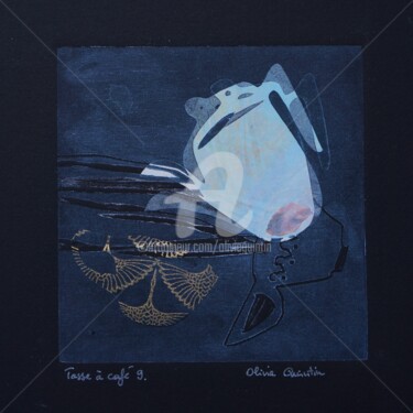 Druckgrafik mit dem Titel "Tasse à café 9" von Olivia Quintin, Original-Kunstwerk, Gravur