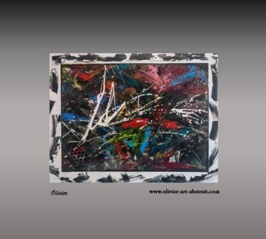 Painting titled "QUETZAL" by Olivier Art Abstrait, Original Artwork, Acrylic Mounted on Wood Stretcher frame