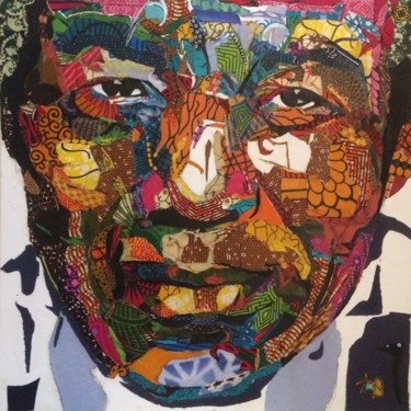 Collages intitolato "Nelson Mandela" da Olivier Bouvard, Opera d'arte originale, Collages