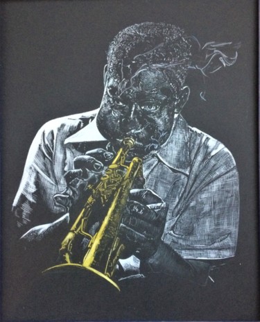 Dessin intitulée "Clifford Brown" par Olivier Bouvard, Œuvre d'art originale, Crayon