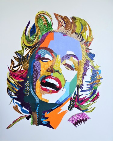 Collages intitulée "marilyn" par Olivier Bouvard, Œuvre d'art originale, Collages