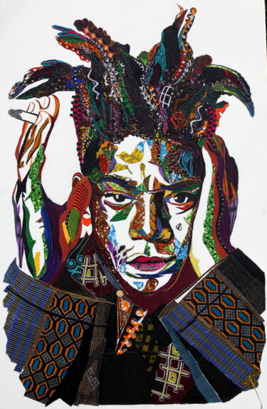 Коллажи под названием "Jean Michel Basquiat" - Olivier Bouvard, Подлинное произведение искусства, Коллажи