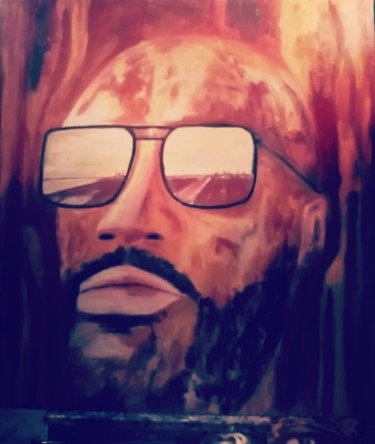 Peinture intitulée "Isaac Hayes" par Olivier Charlet De Sauvage, Œuvre d'art originale, Huile Monté sur Châssis en bois