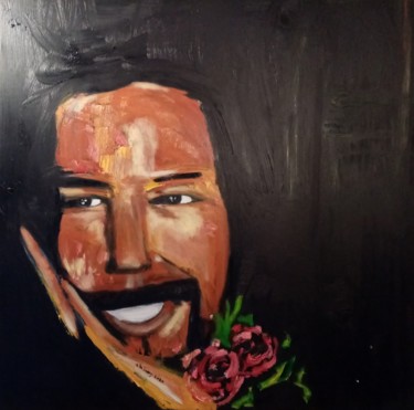 Peinture intitulée "Barry White" par Olivier Charlet De Sauvage, Œuvre d'art originale, Huile Monté sur Châssis en bois