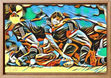 Schilderij getiteld "Rugby série 2#17" door Olivier De Tullasky, Origineel Kunstwerk, Acryl