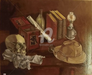 Painting titled "vanité chinoise" by Olivier Leclercq (Oyans), Original Artwork, Oil