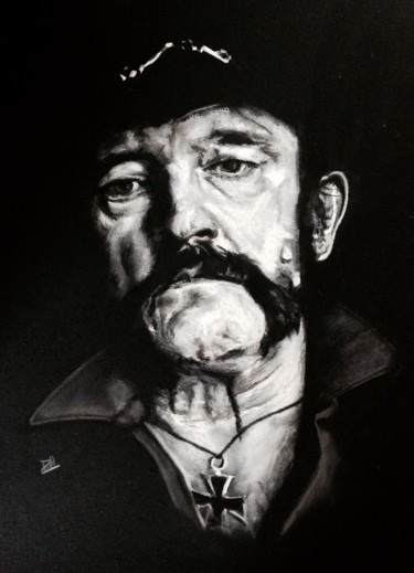 Рисунок под названием "Lemmy Kilmister" - Olivier Pringal, Подлинное произведение искусства, Пастель