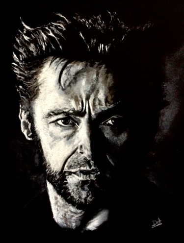 "Hugh Jackman" başlıklı Resim Olivier Pringal tarafından, Orijinal sanat, Tebeşir