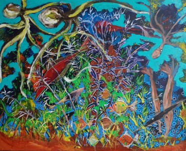 Malarstwo zatytułowany „La danse des pieuvr…” autorstwa Olivier Gourion, Oryginalna praca, Akryl