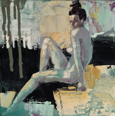 「Female nude "Still…」というタイトルの絵画 Olga Sarabarina (Olja Sar)によって, オリジナルのアートワーク, オイル