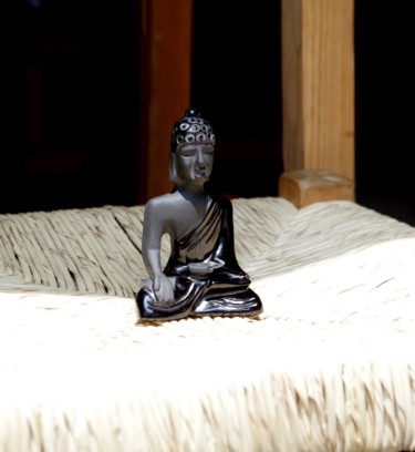 Sculptuur getiteld "Bouddha Siddharta s…" door Ollinmexica-Obsidienne, Origineel Kunstwerk, Steen