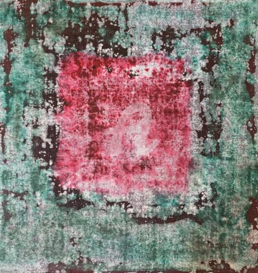 Schilderij getiteld "Rosa pink squares" door Ol'Svol'D, Origineel Kunstwerk, Olie