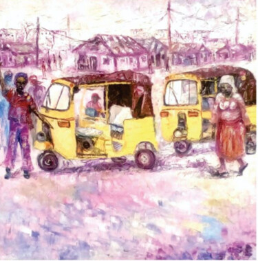 Malerei mit dem Titel "Keke Napep" von International Gallery Creative Arts Olusola David, Ayibiowu, Original-Kunstwerk, Öl
