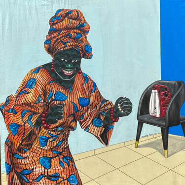 Schilderij getiteld "MYSTERY OF FREEDOM" door Oluwafemi Afolabi, Origineel Kunstwerk, Acryl
