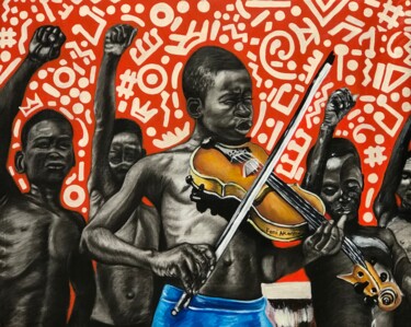 Malerei mit dem Titel "Liberty (Song Of Fr…" von Oluwafemi Akanmu, Original-Kunstwerk, Acryl