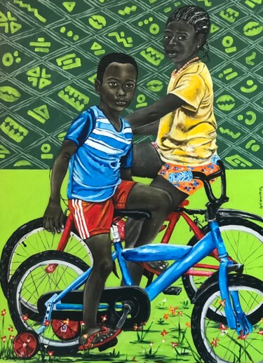 Malerei mit dem Titel "The Love We Share" von Oluwafemi Akanmu, Original-Kunstwerk, Acryl