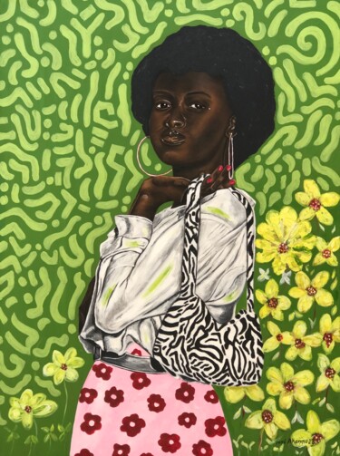 Картина под названием "For a moment" - Oluwafemi Akanmu, Подлинное произведение искусства, Акрил