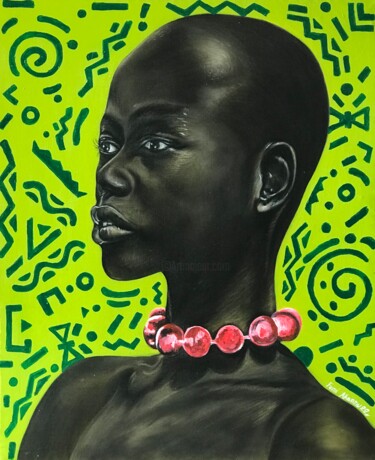 Schilderij getiteld "Soul Gazing" door Oluwafemi Akanmu, Origineel Kunstwerk, Acryl