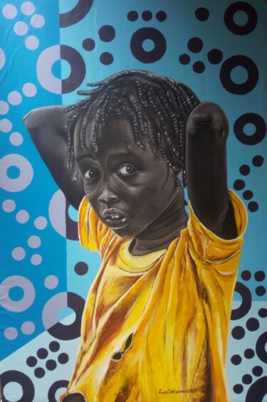 Malerei mit dem Titel "Fear Not" von Oluwafemi Akanmu, Original-Kunstwerk, Acryl