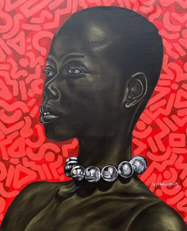 Malerei mit dem Titel "Soul Gazing 2" von Oluwafemi Akanmu, Original-Kunstwerk, Acryl