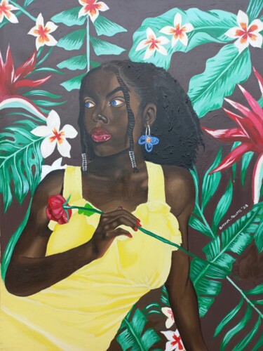 Картина под названием "For the roses" - Oluwapelumi Olaosun, Подлинное произведение искусства, Акрил
