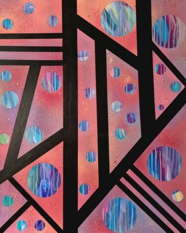 Картина под названием "Lines and circles XI" - Olya Enina, Подлинное произведение искусства, Акрил Установлен на Деревянная…