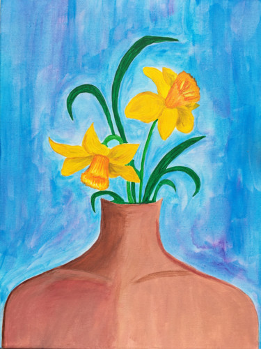 Peinture intitulée "Narcissus" par Olya Feofilova, Œuvre d'art originale, Acrylique