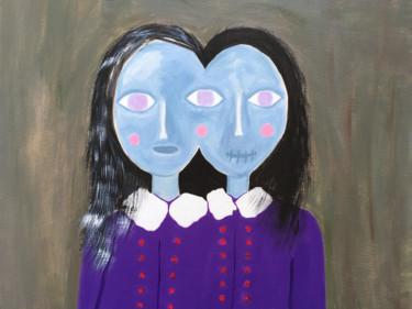 Картина под названием "Siamese twins" - Olya Feofilova, Подлинное произведение искусства, Акрил