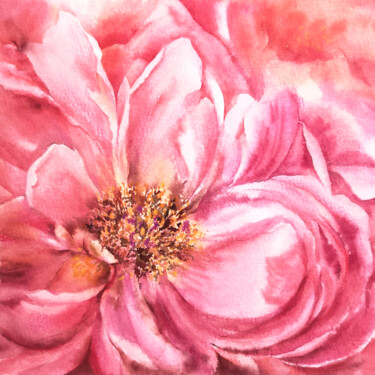 제목이 "Pink peony watercol…"인 미술작품 Olya Grigorevykh로, 원작, 수채화