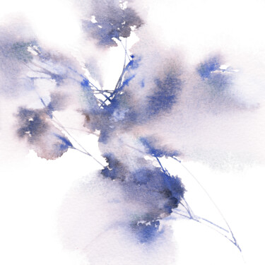 Painting titled "Small floral painti…" by Olya Grigorevykh, Original Artwork, Watercolor