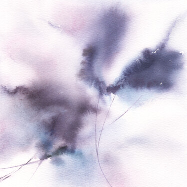 Peinture intitulée "Blue flowers" par Olya Grigorevykh, Œuvre d'art originale, Aquarelle